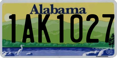AL license plate 1AK1027