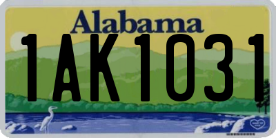AL license plate 1AK1031
