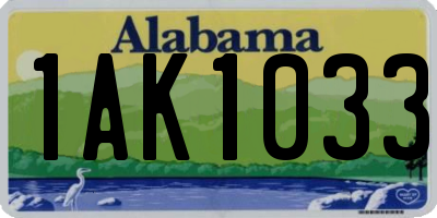 AL license plate 1AK1033