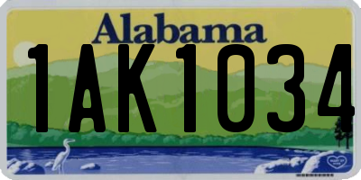 AL license plate 1AK1034