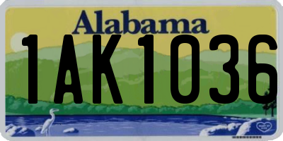 AL license plate 1AK1036