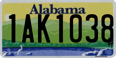 AL license plate 1AK1038