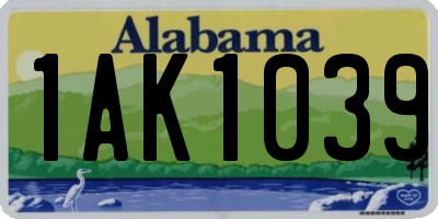 AL license plate 1AK1039
