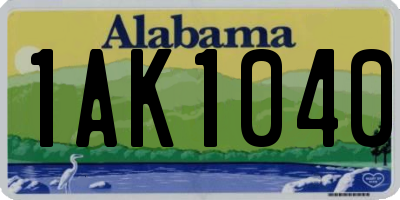AL license plate 1AK1040