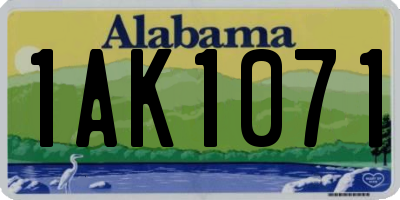 AL license plate 1AK1071