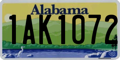 AL license plate 1AK1072