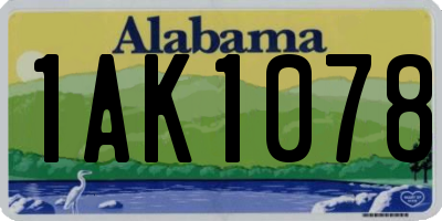 AL license plate 1AK1078