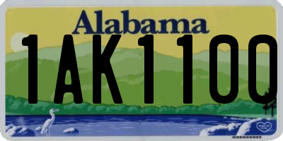 AL license plate 1AK1100