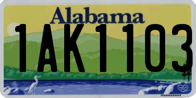 AL license plate 1AK1103