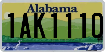 AL license plate 1AK1110