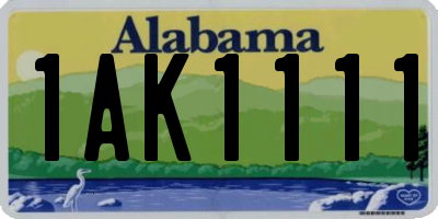 AL license plate 1AK1111