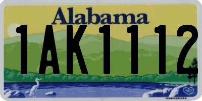 AL license plate 1AK1112