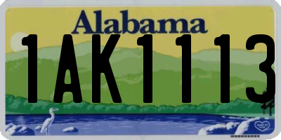 AL license plate 1AK1113