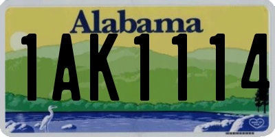 AL license plate 1AK1114