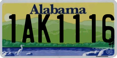 AL license plate 1AK1116