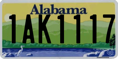 AL license plate 1AK1117