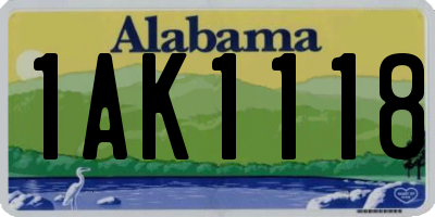 AL license plate 1AK1118