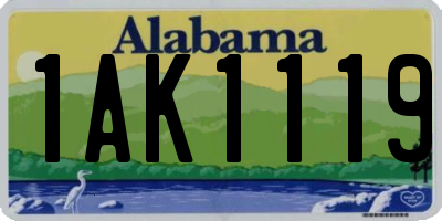 AL license plate 1AK1119