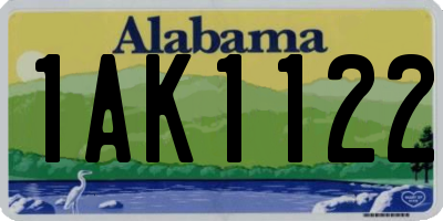 AL license plate 1AK1122