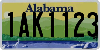 AL license plate 1AK1123