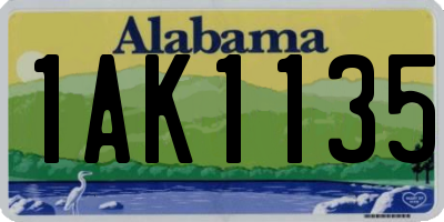 AL license plate 1AK1135