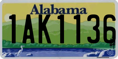 AL license plate 1AK1136