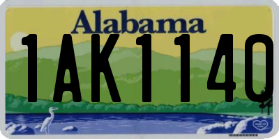 AL license plate 1AK1140