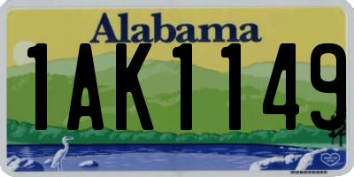 AL license plate 1AK1149