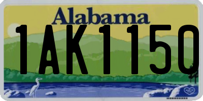 AL license plate 1AK1150