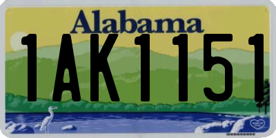 AL license plate 1AK1151