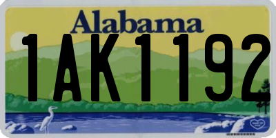 AL license plate 1AK1192