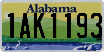 AL license plate 1AK1193