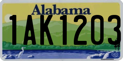 AL license plate 1AK1203