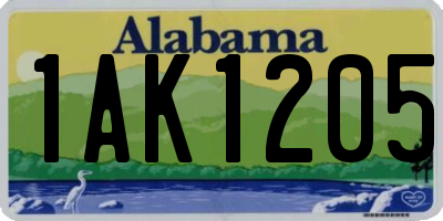 AL license plate 1AK1205