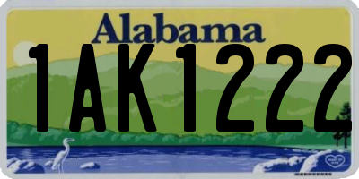 AL license plate 1AK1222