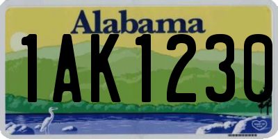 AL license plate 1AK1230