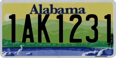 AL license plate 1AK1231