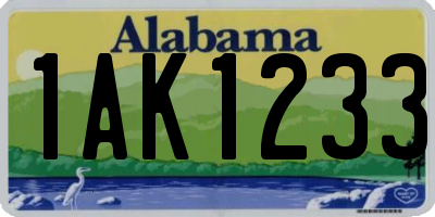 AL license plate 1AK1233