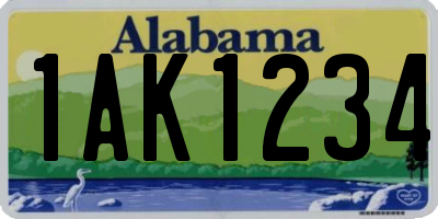 AL license plate 1AK1234