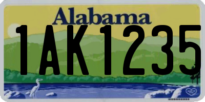 AL license plate 1AK1235