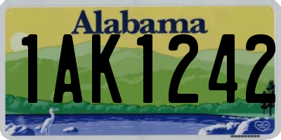 AL license plate 1AK1242