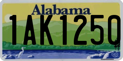 AL license plate 1AK1250