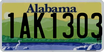 AL license plate 1AK1303