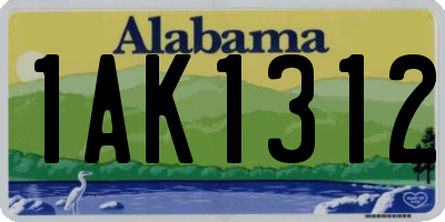 AL license plate 1AK1312