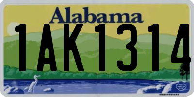 AL license plate 1AK1314