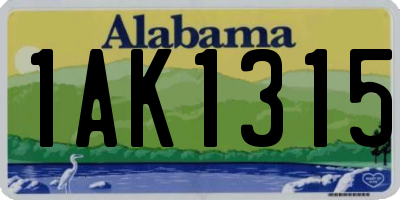 AL license plate 1AK1315