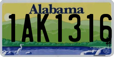 AL license plate 1AK1316