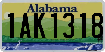 AL license plate 1AK1318