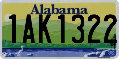 AL license plate 1AK1322