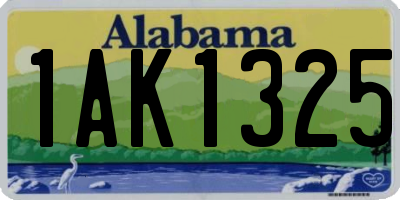 AL license plate 1AK1325